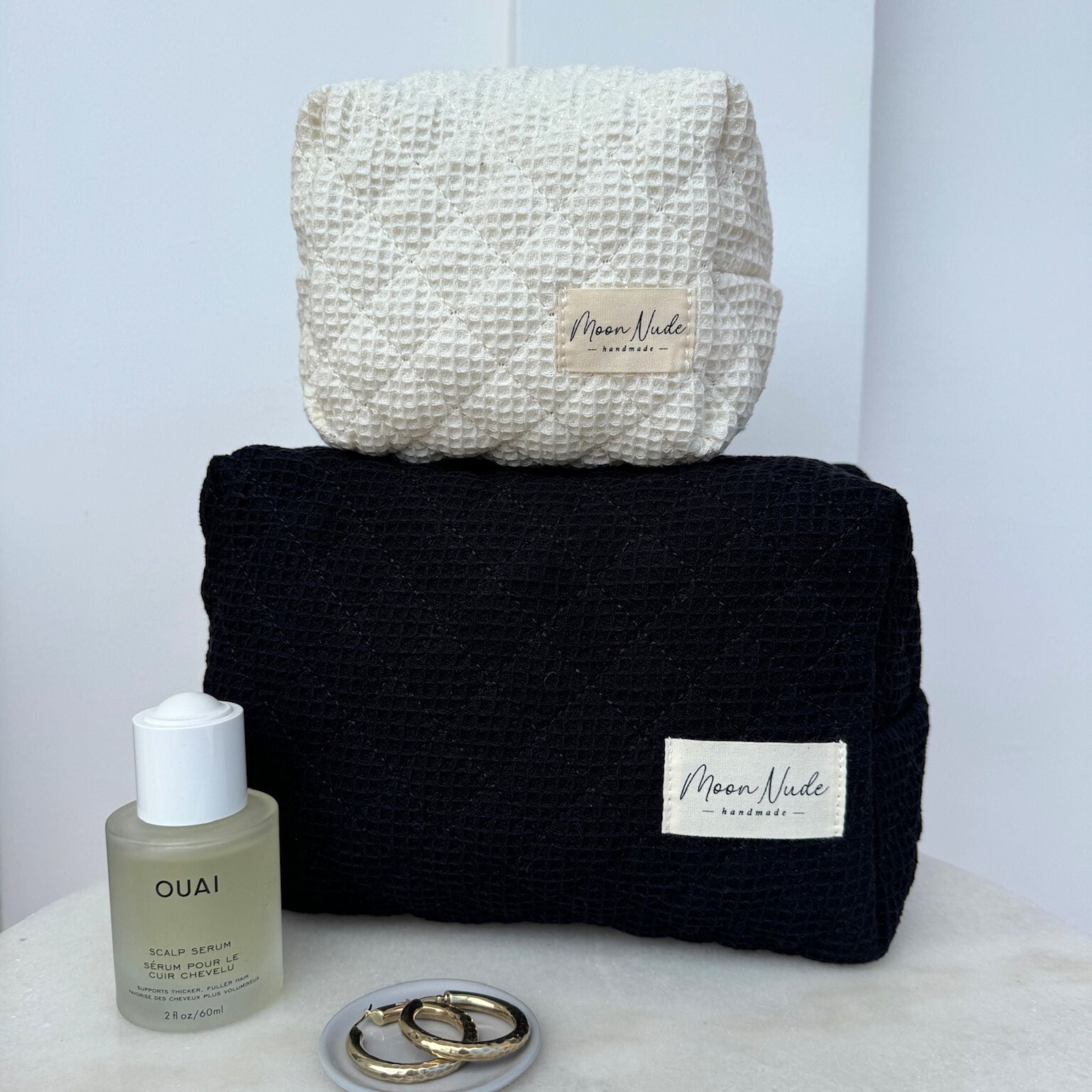 Cream Mini Makeup Bag