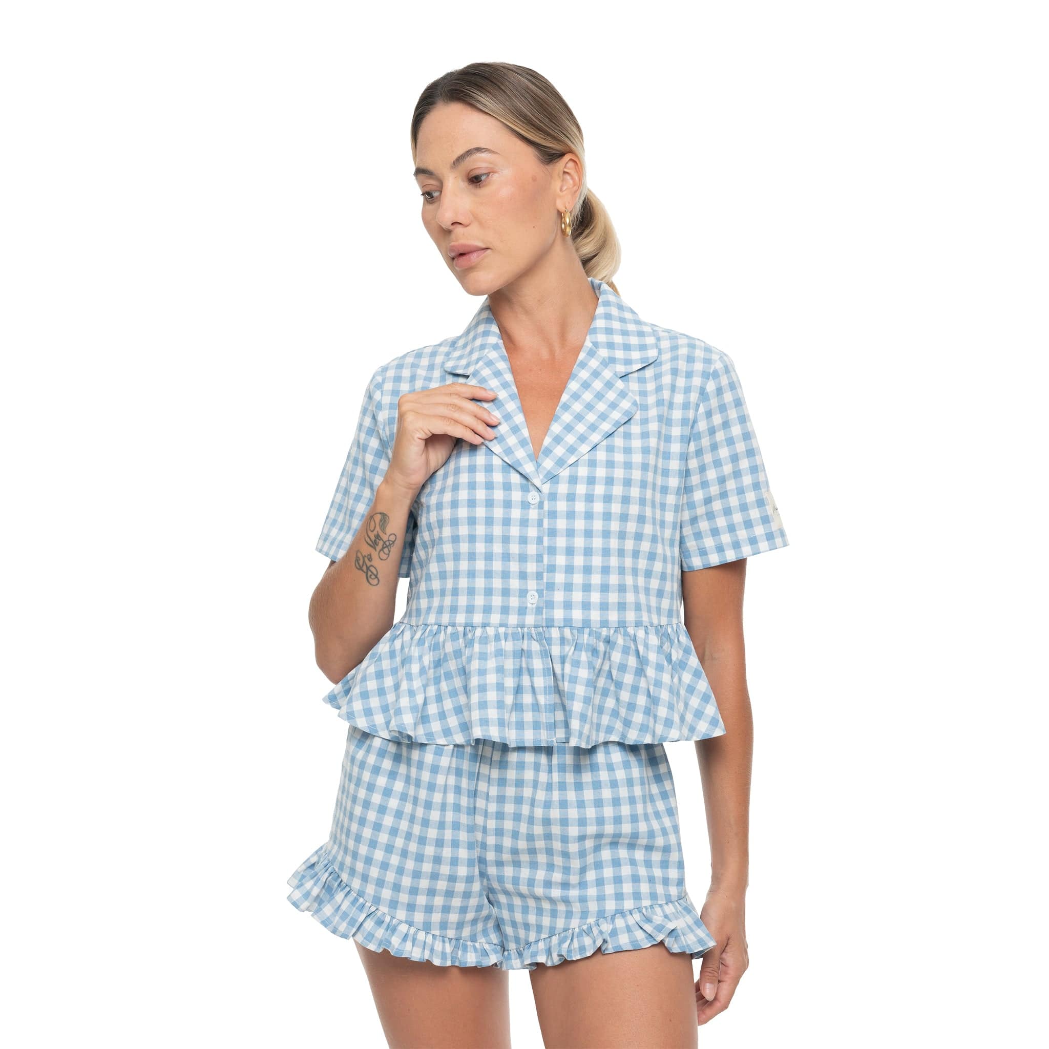 Moon Nude Azure Short Pajama Top