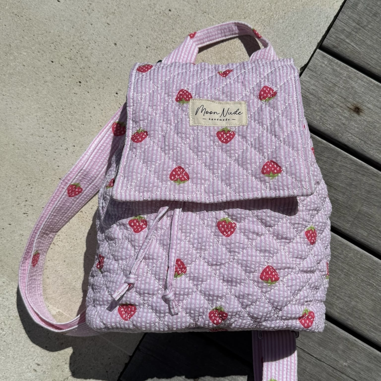 Moon Nude Strawberry Flap Backpack